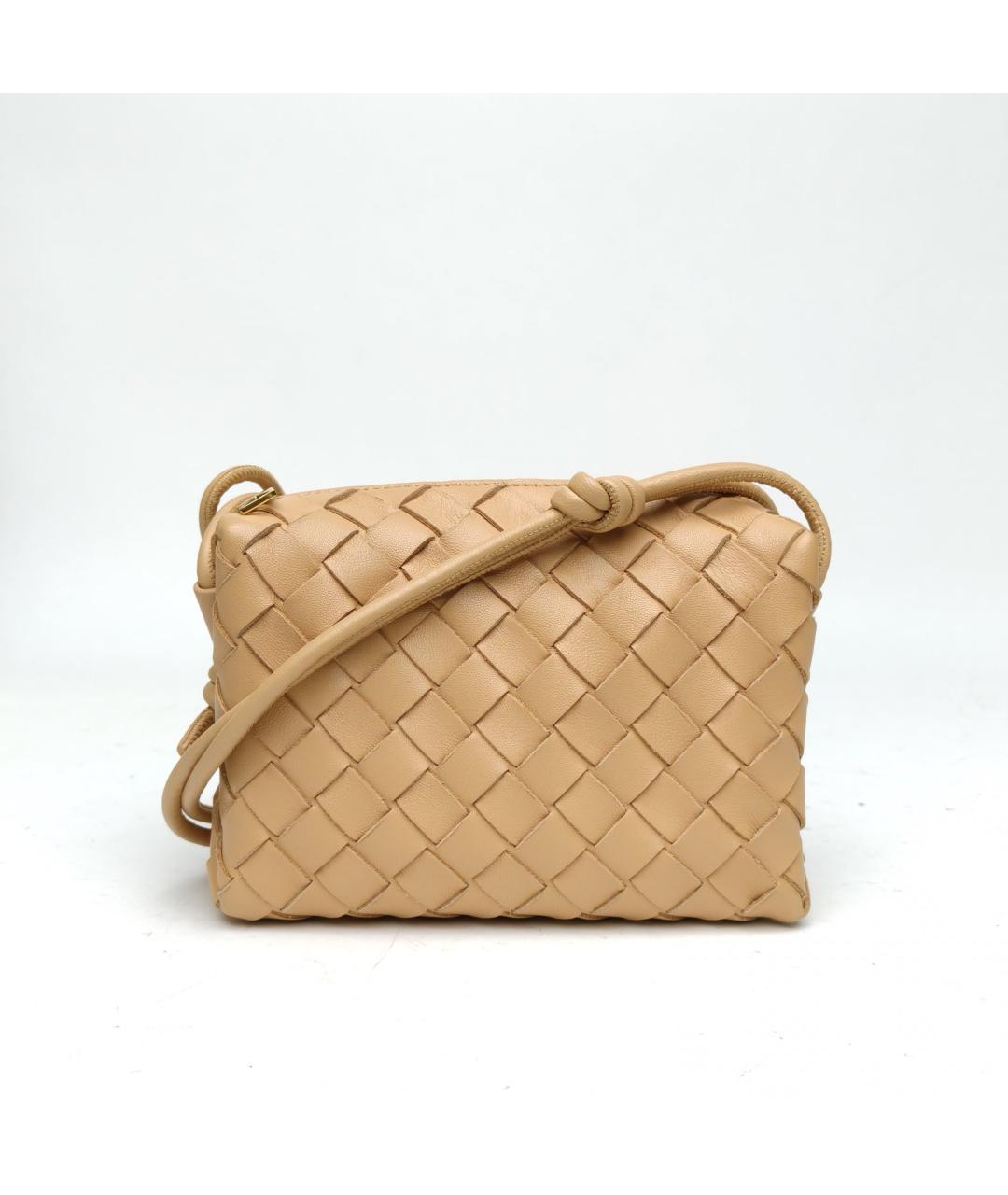 BOTTEGA VENETA Бежевая кожаная сумка через плечо, фото 2