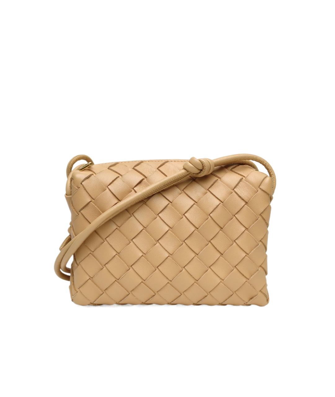 BOTTEGA VENETA Бежевая кожаная сумка через плечо, фото 10