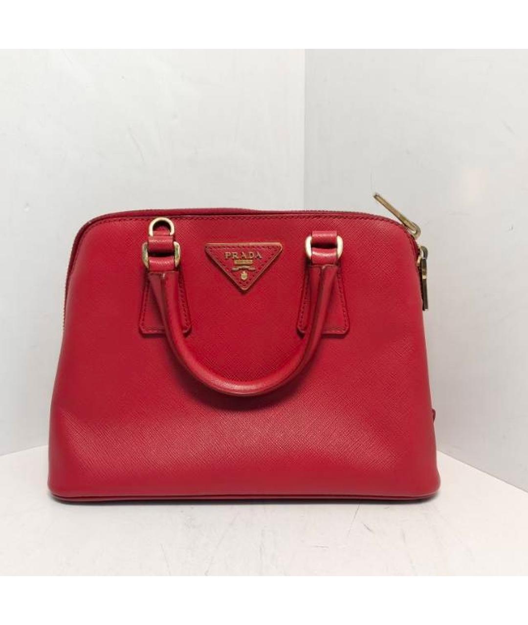 PRADA Красная кожаная сумка с короткими ручками, фото 9