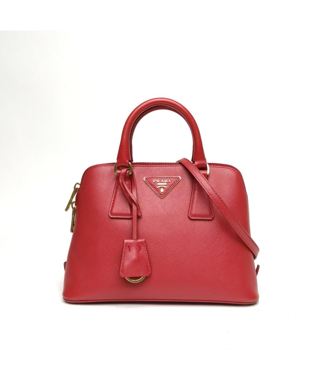PRADA Красная кожаная сумка с короткими ручками, фото 2