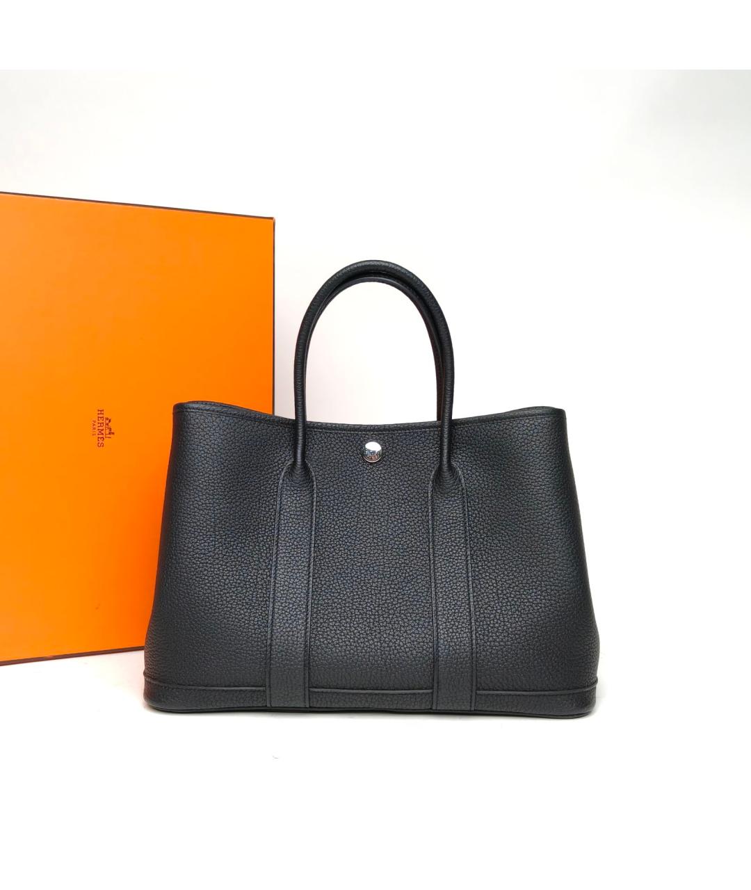HERMES Черная сумка с короткими ручками, фото 9