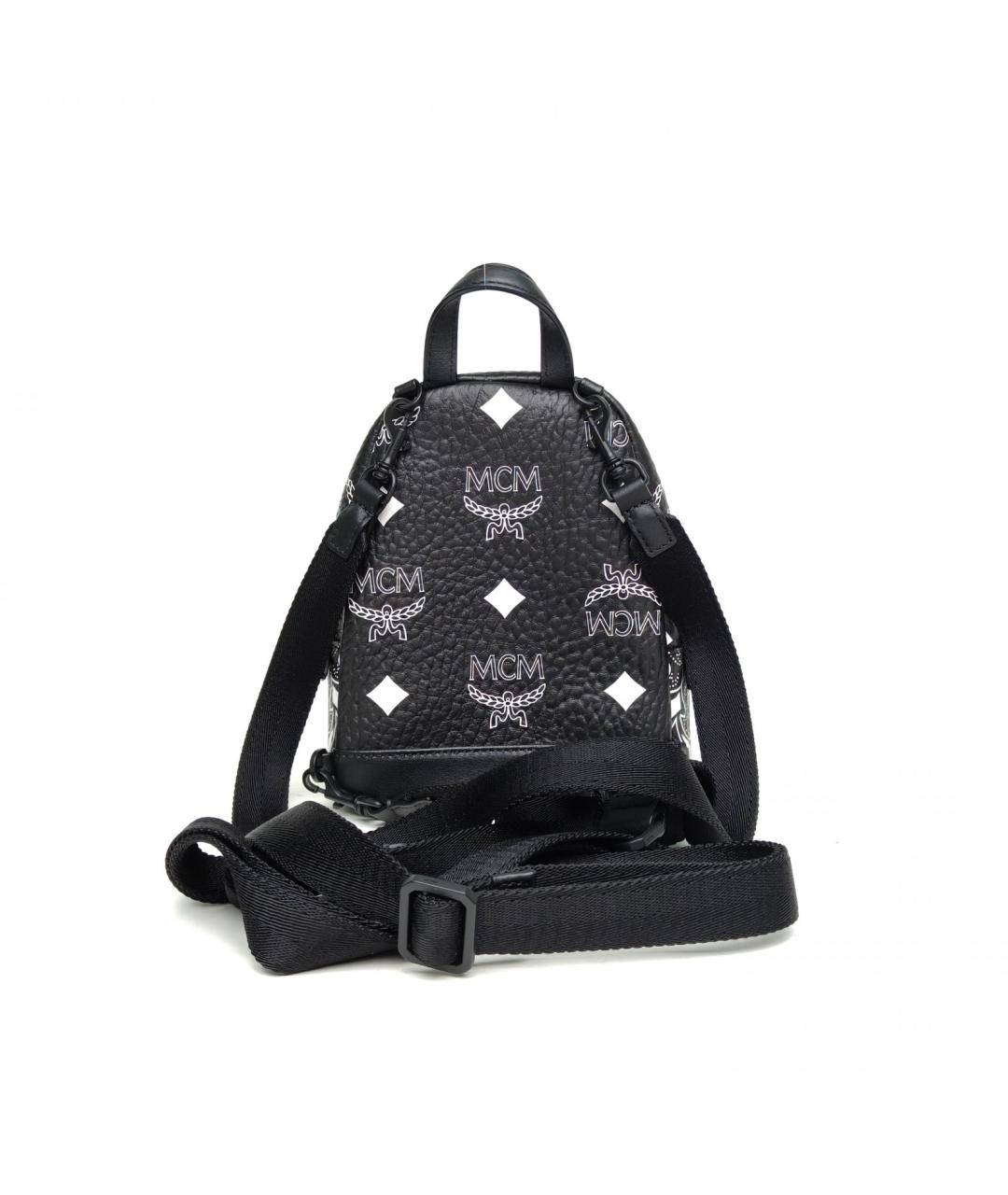 MCM Черный кожаный рюкзак, фото 4