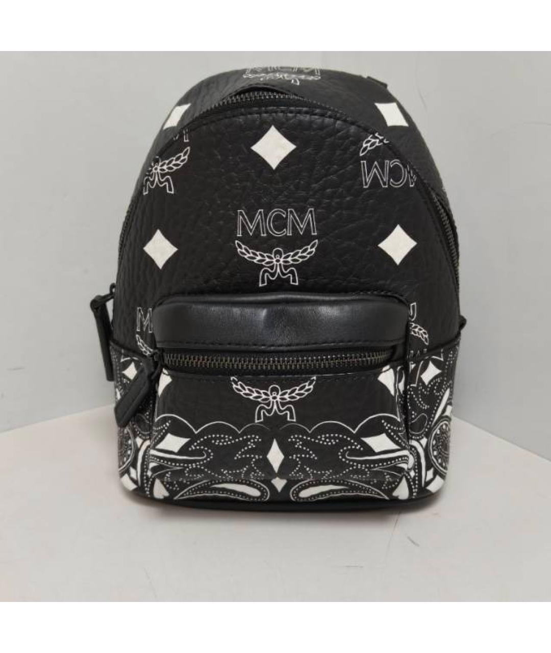 MCM Черный кожаный рюкзак, фото 8
