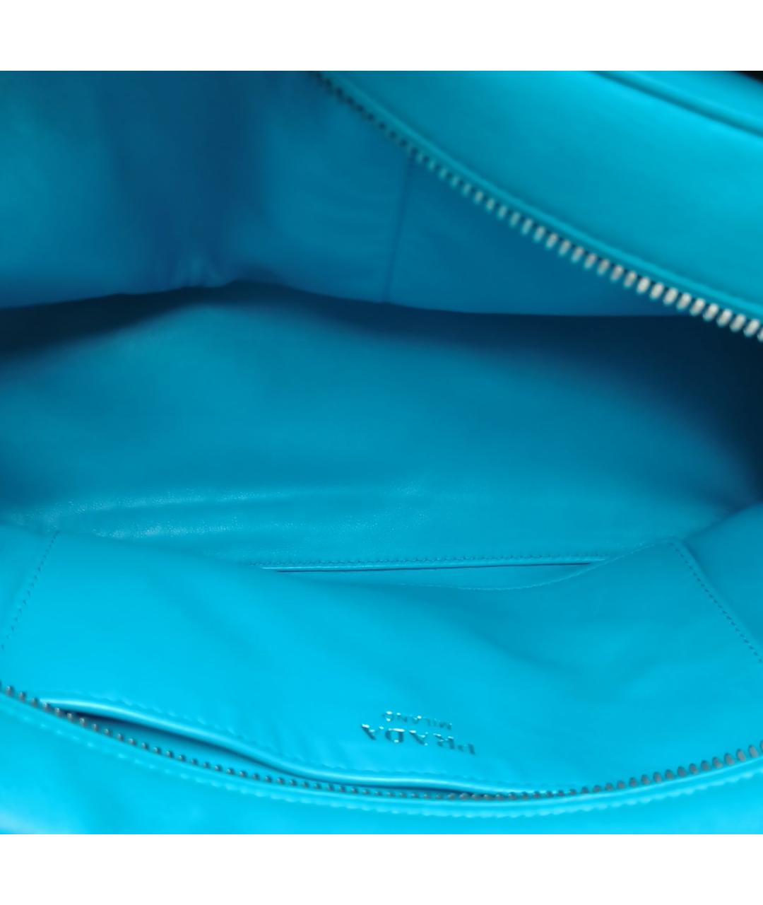 PRADA Коричневая кожаная сумка с короткими ручками, фото 7