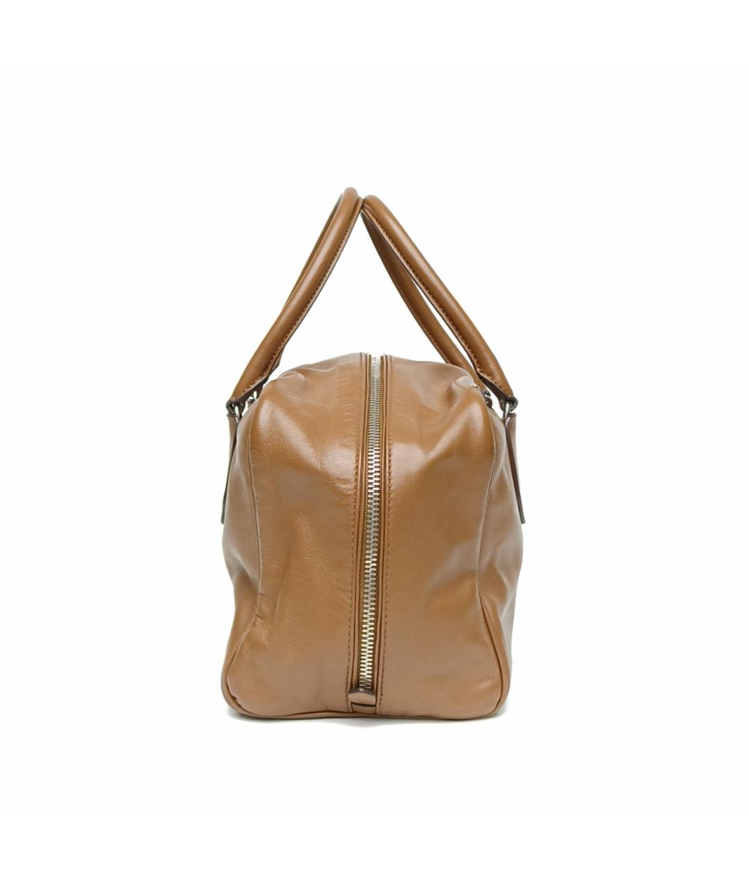 PRADA Коричневая кожаная сумка с короткими ручками, фото 3