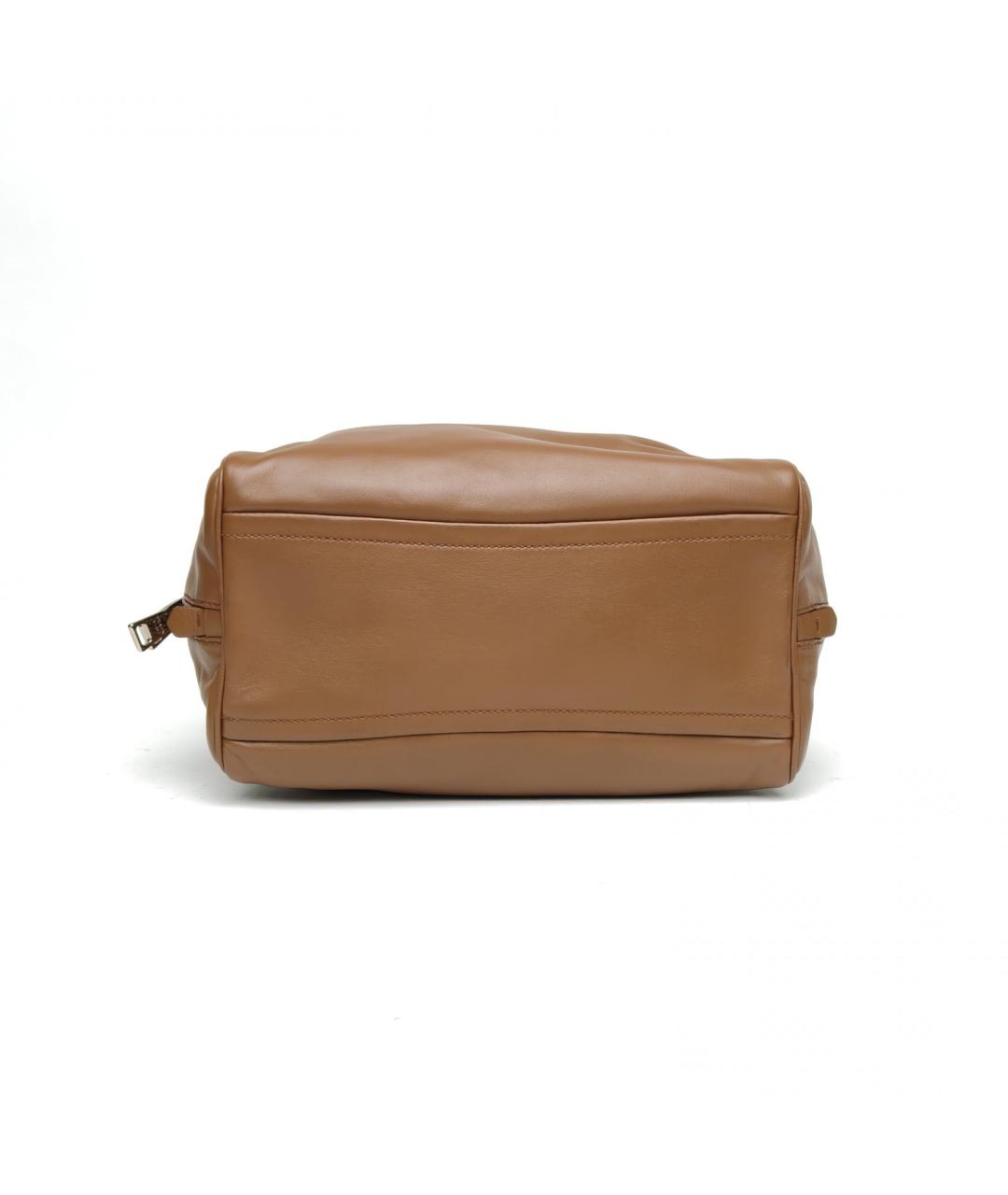 PRADA Коричневая кожаная сумка с короткими ручками, фото 6