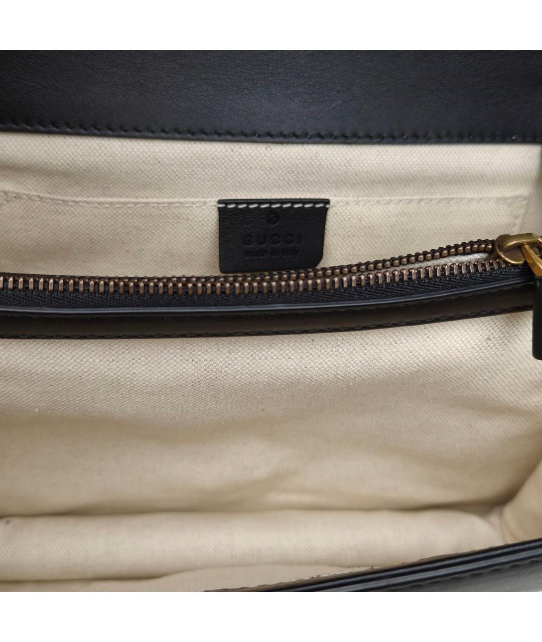 GUCCI Черная кожаная сумка через плечо, фото 8