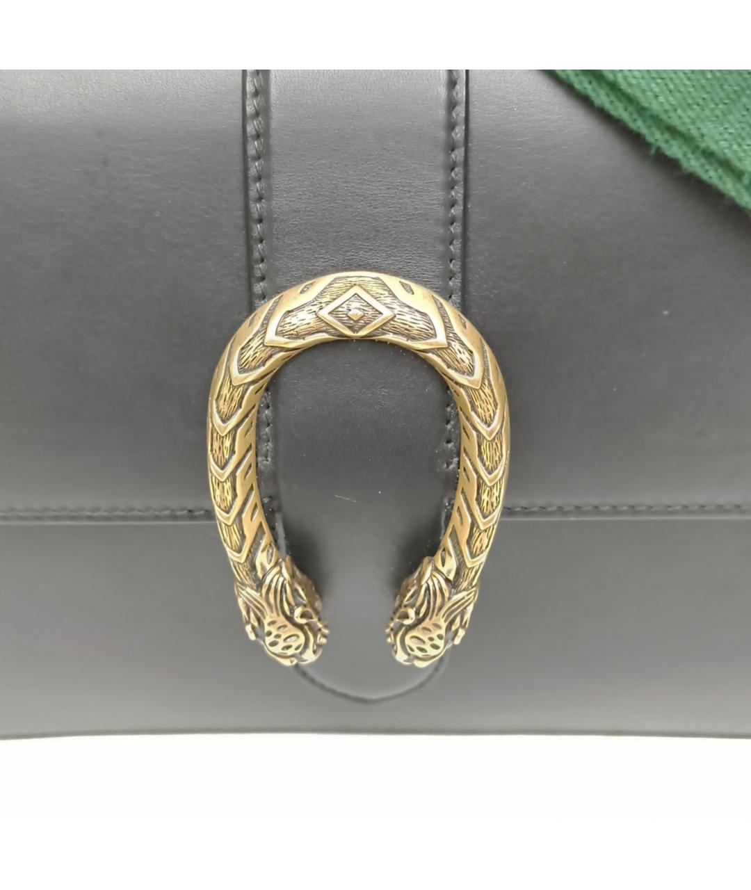 GUCCI Черная кожаная сумка через плечо, фото 7