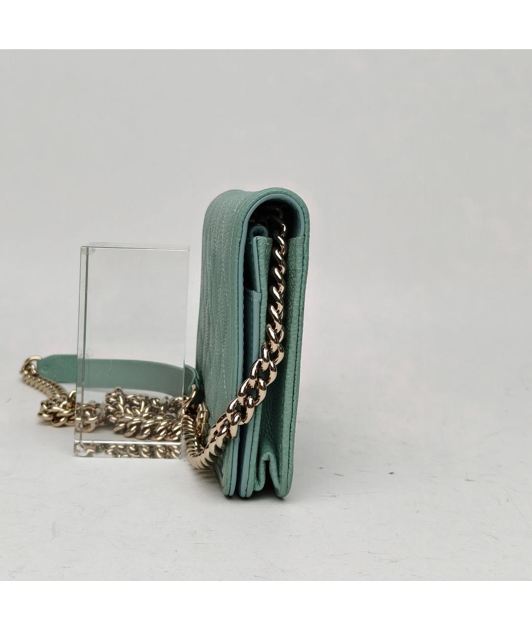 CHANEL Бирюзовая кожаная сумка через плечо, фото 3