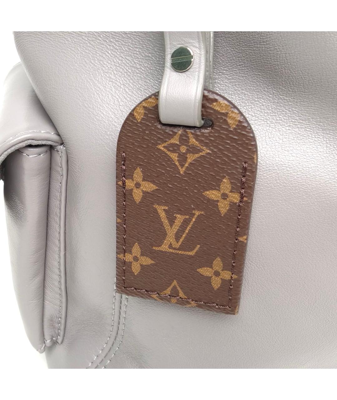 LOUIS VUITTON Серая кожаная сумка через плечо, фото 6