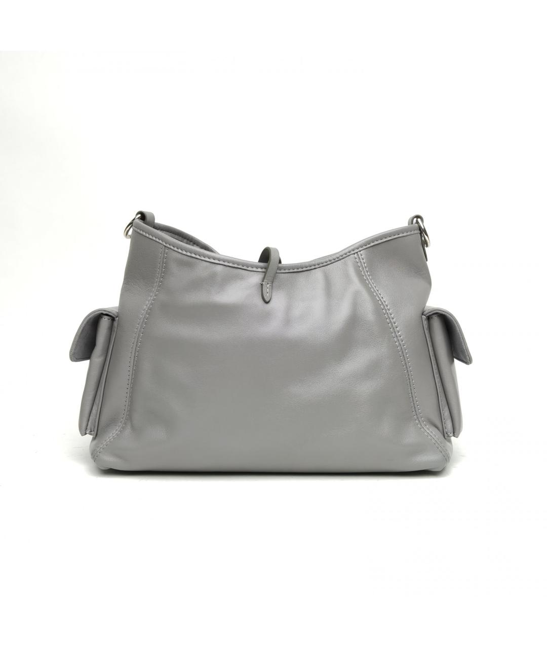 LOUIS VUITTON Серая кожаная сумка через плечо, фото 3