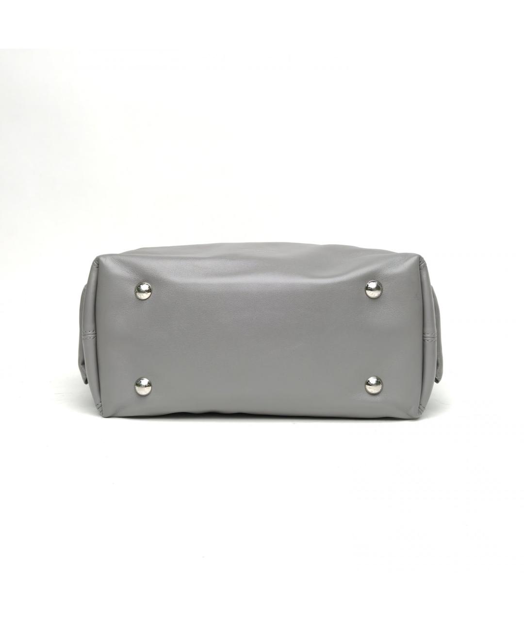 LOUIS VUITTON Серая кожаная сумка через плечо, фото 5