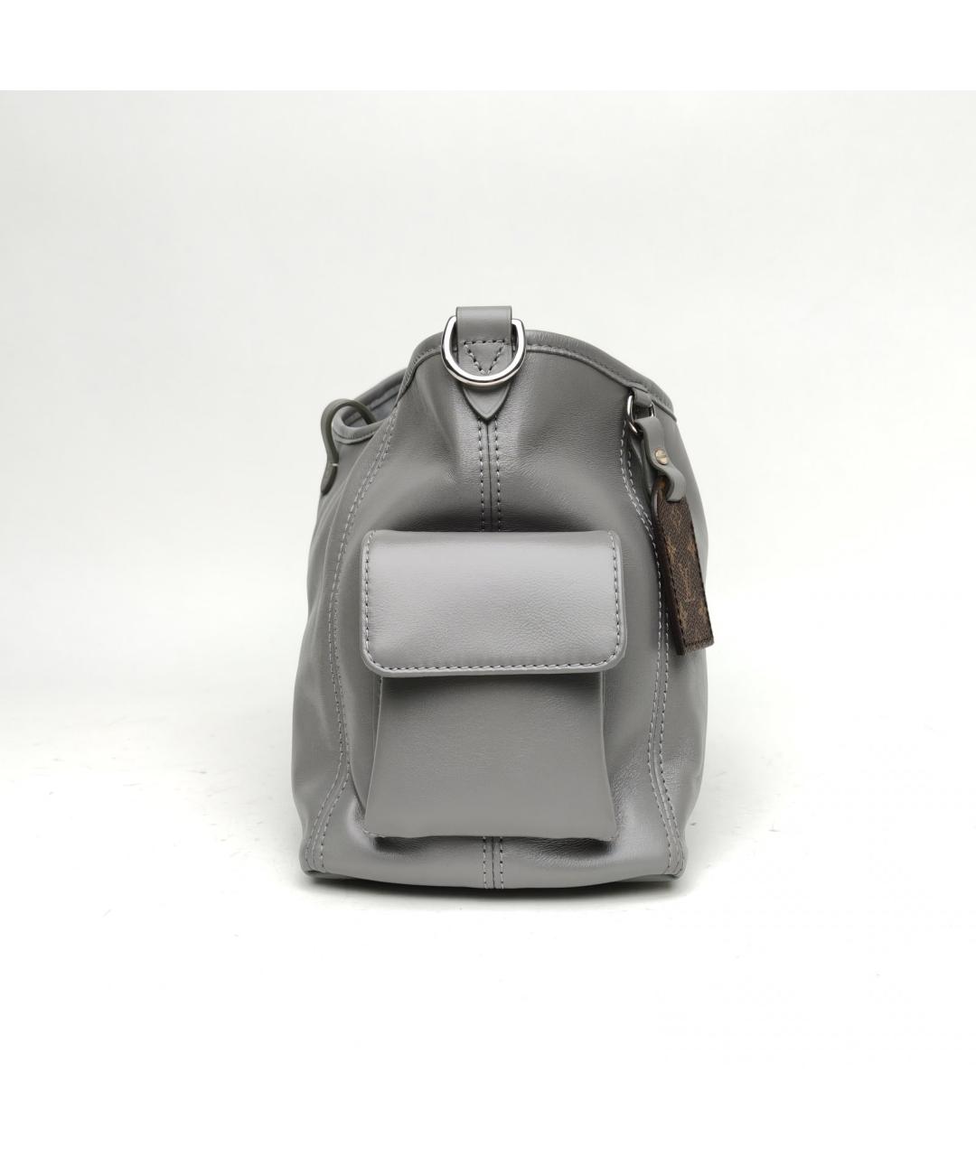 LOUIS VUITTON Серая кожаная сумка через плечо, фото 4