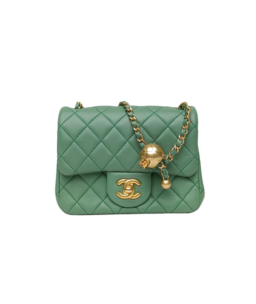 CHANEL Зеленая кожаная сумка через плечо, фото 1