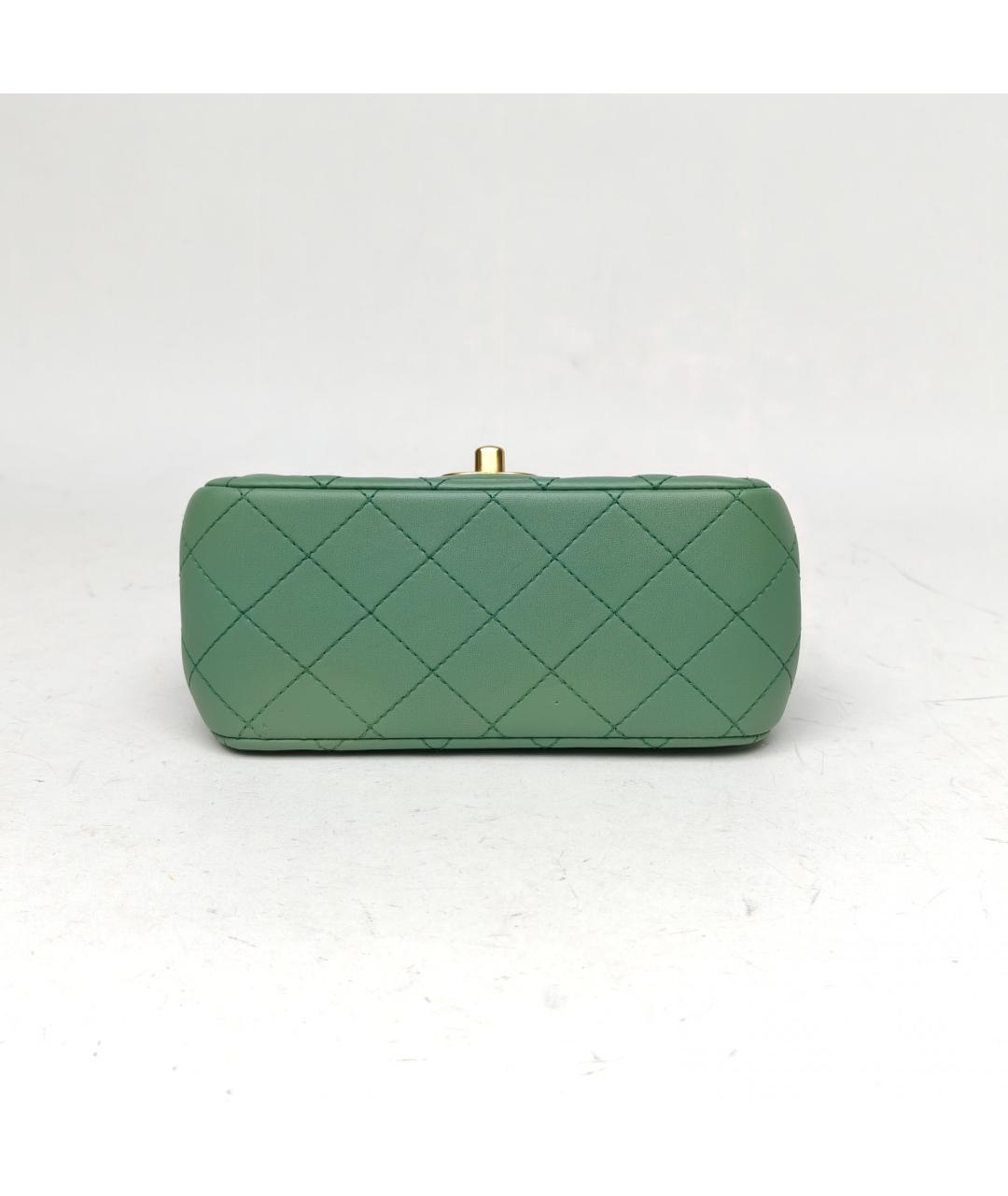 CHANEL Зеленая кожаная сумка через плечо, фото 6
