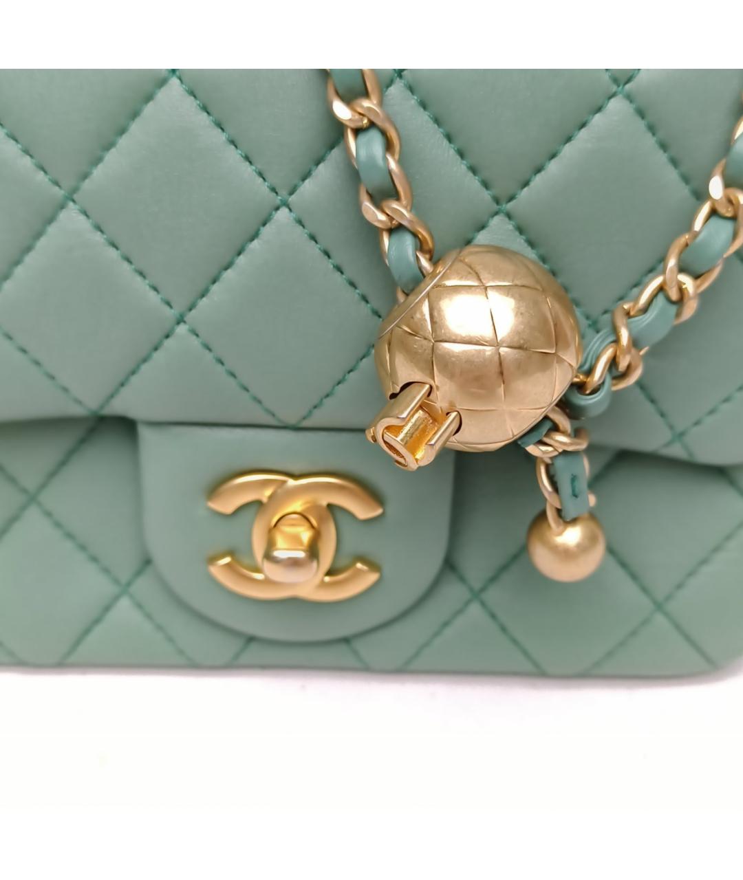 CHANEL Зеленая кожаная сумка через плечо, фото 8