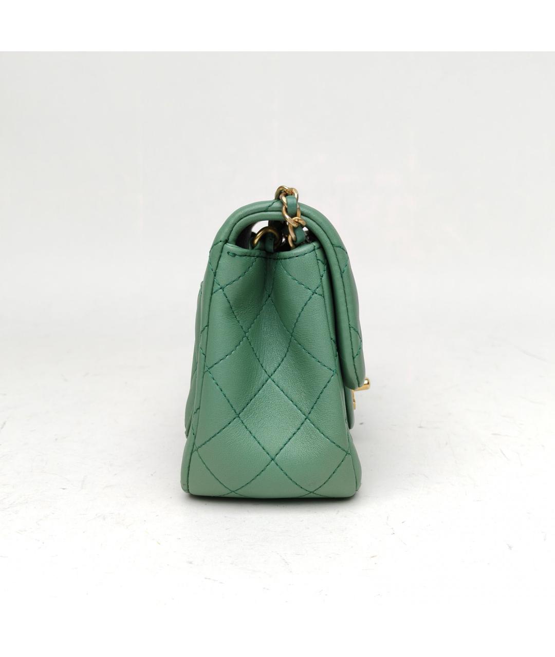 CHANEL Зеленая кожаная сумка через плечо, фото 5