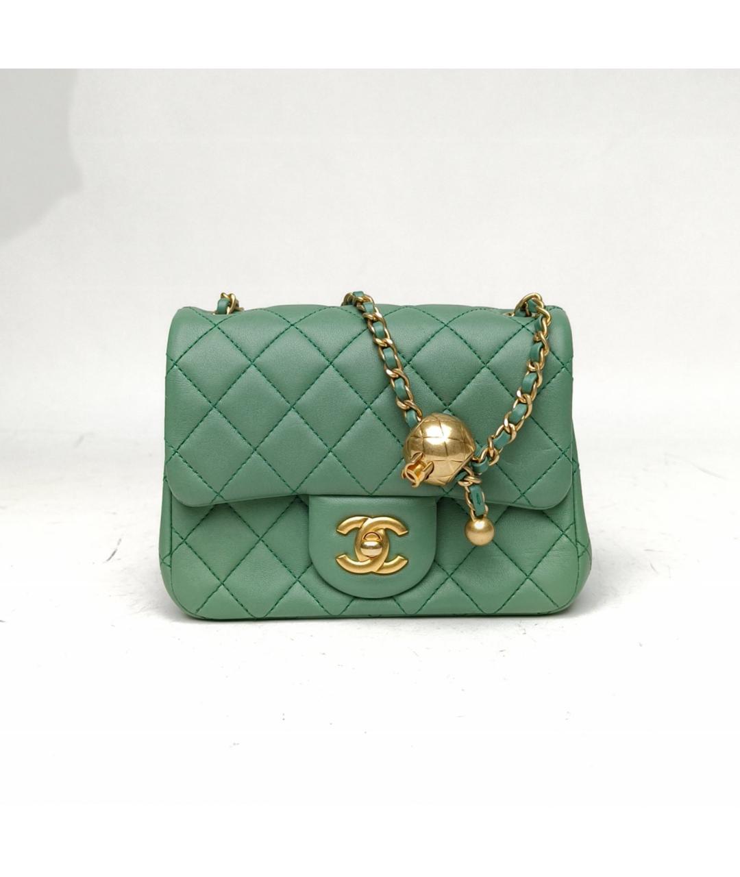 CHANEL Зеленая кожаная сумка через плечо, фото 2