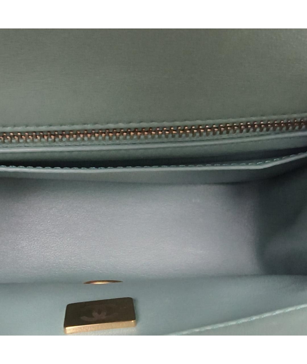 CHANEL Зеленая кожаная сумка через плечо, фото 7