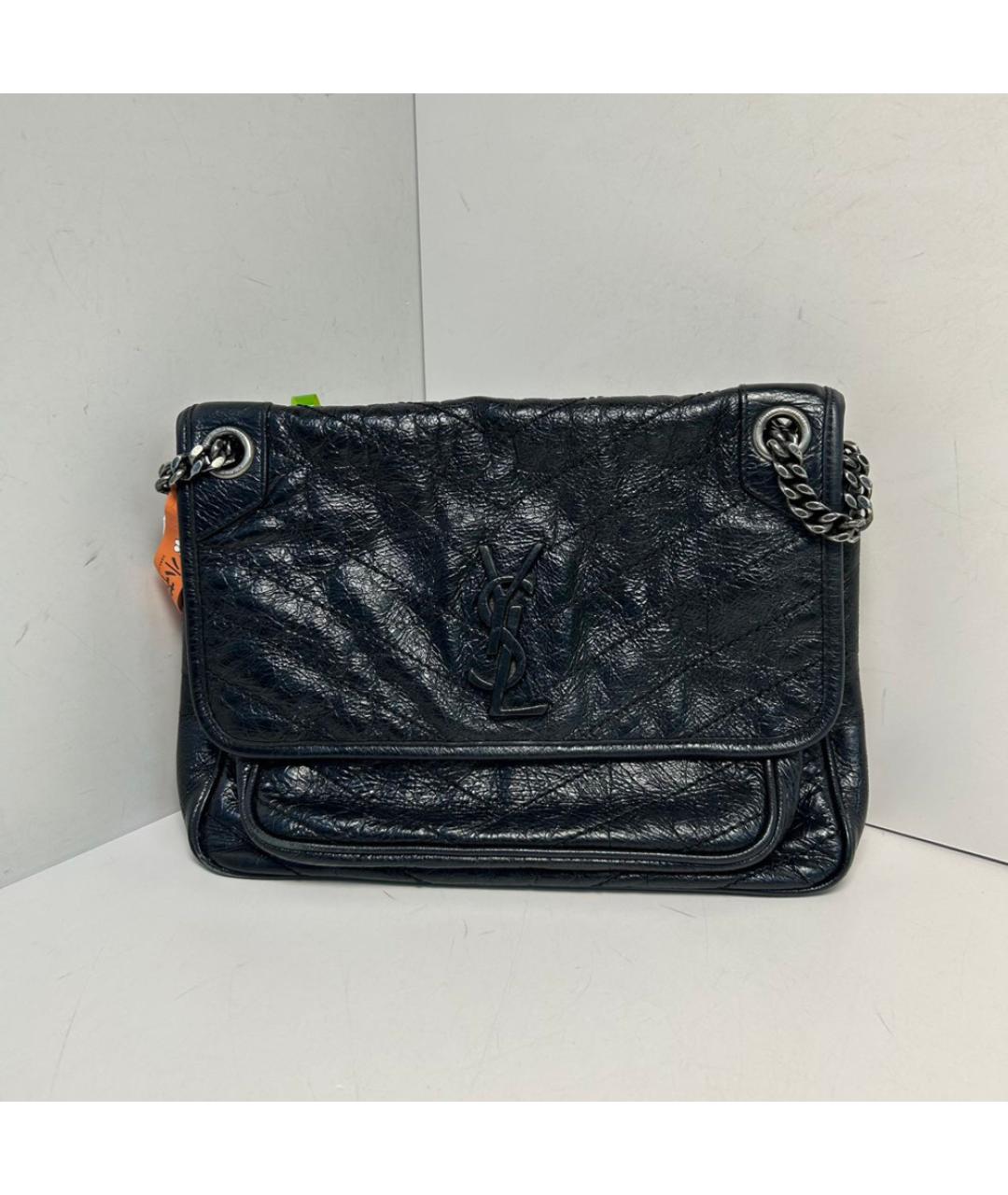 SAINT LAURENT Черная кожаная сумка через плечо, фото 9