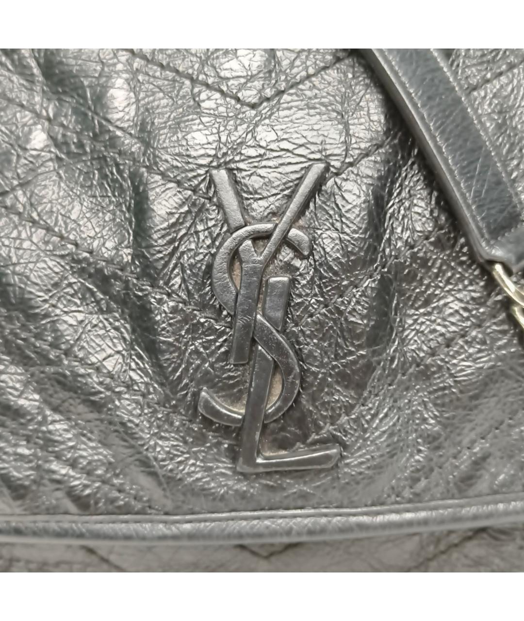 SAINT LAURENT Черная кожаная сумка через плечо, фото 7