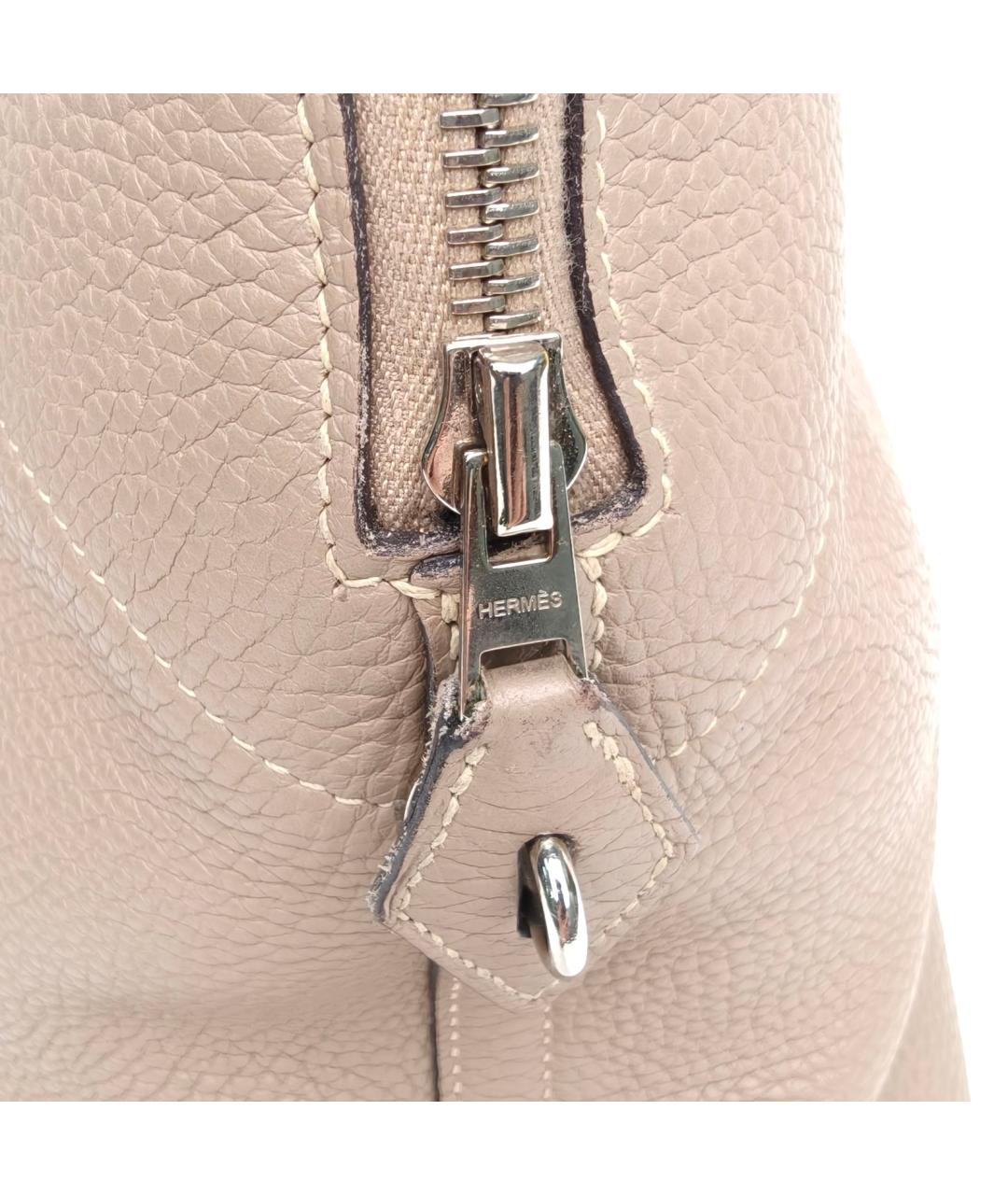 HERMES Бежевая сумка с короткими ручками, фото 6