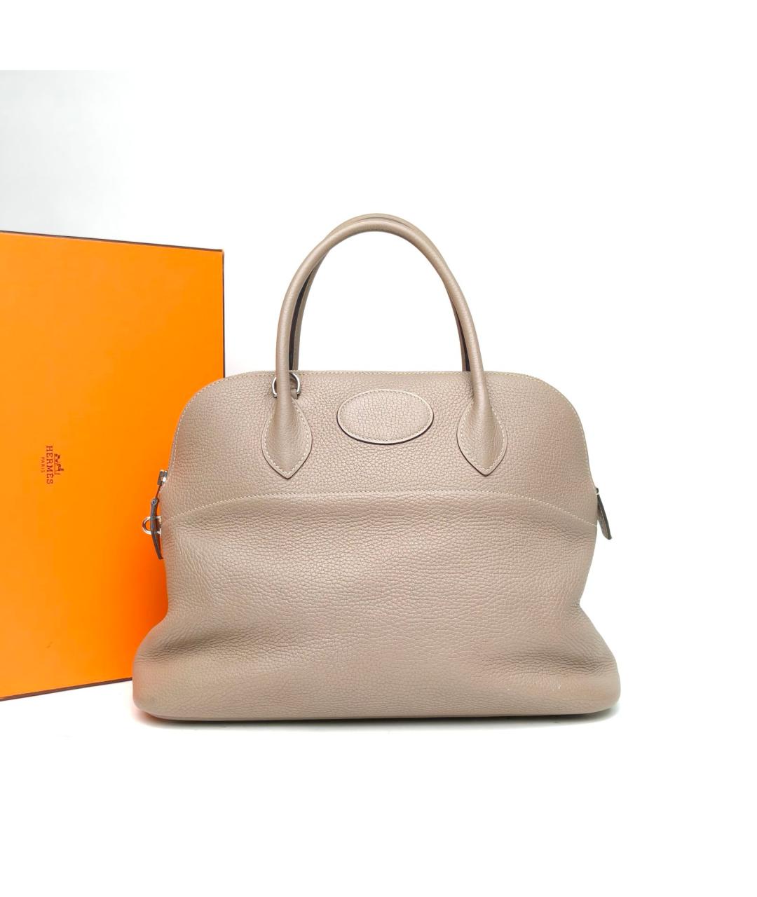 HERMES Бежевая сумка с короткими ручками, фото 9