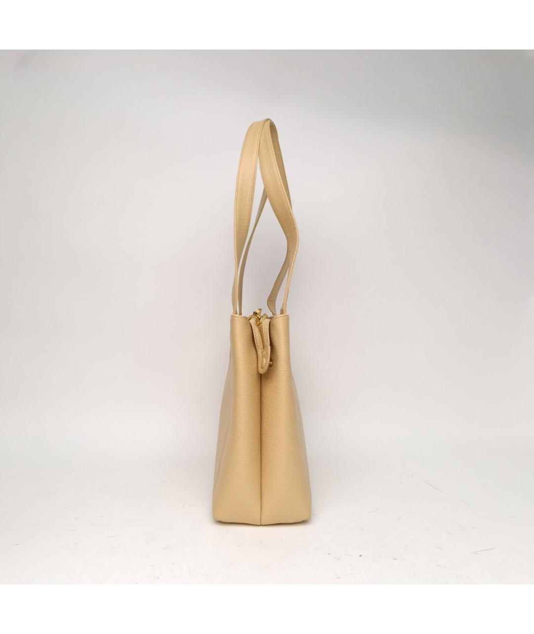 CHANEL Бежевая кожаная сумка через плечо, фото 5