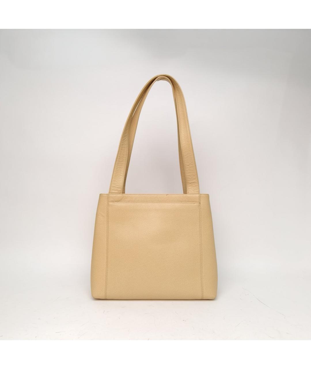 CHANEL Бежевая кожаная сумка через плечо, фото 4