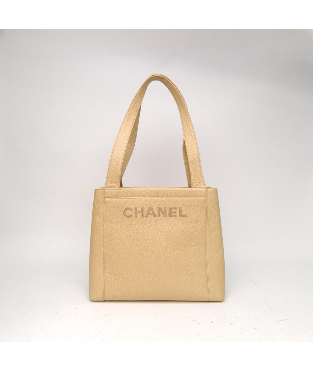 CHANEL Бежевая кожаная сумка через плечо, фото 2