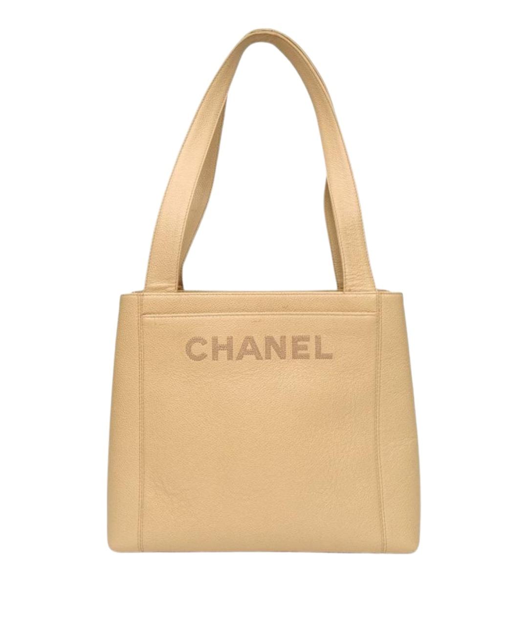 CHANEL Бежевая кожаная сумка через плечо, фото 1