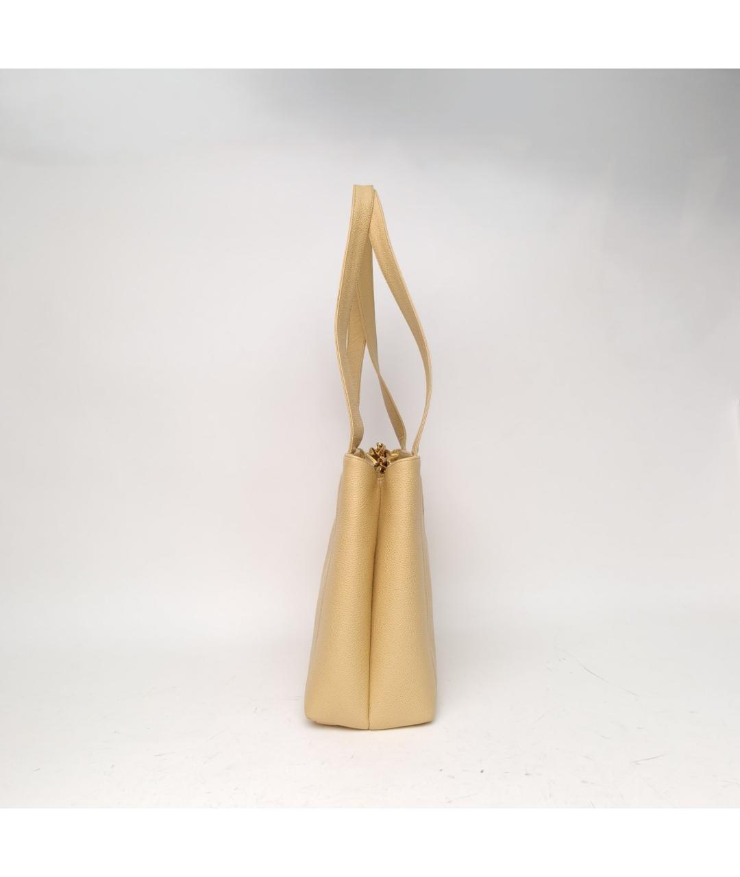 CHANEL Бежевая кожаная сумка через плечо, фото 3