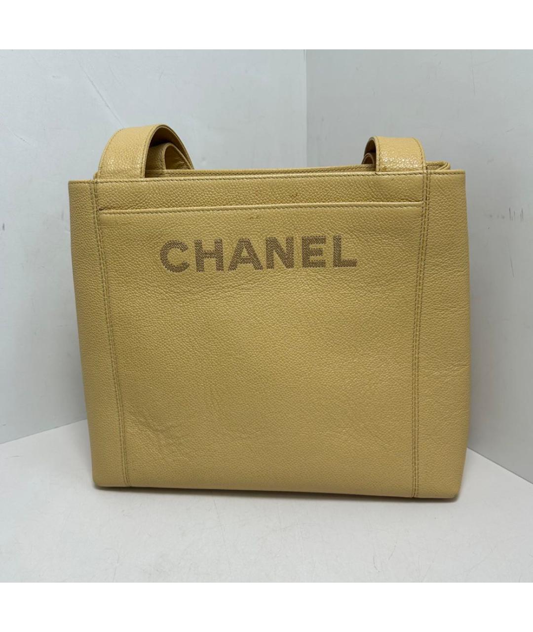 CHANEL Бежевая кожаная сумка через плечо, фото 8