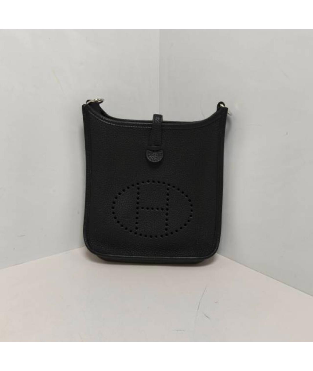 HERMES Черная кожаная сумка через плечо, фото 8