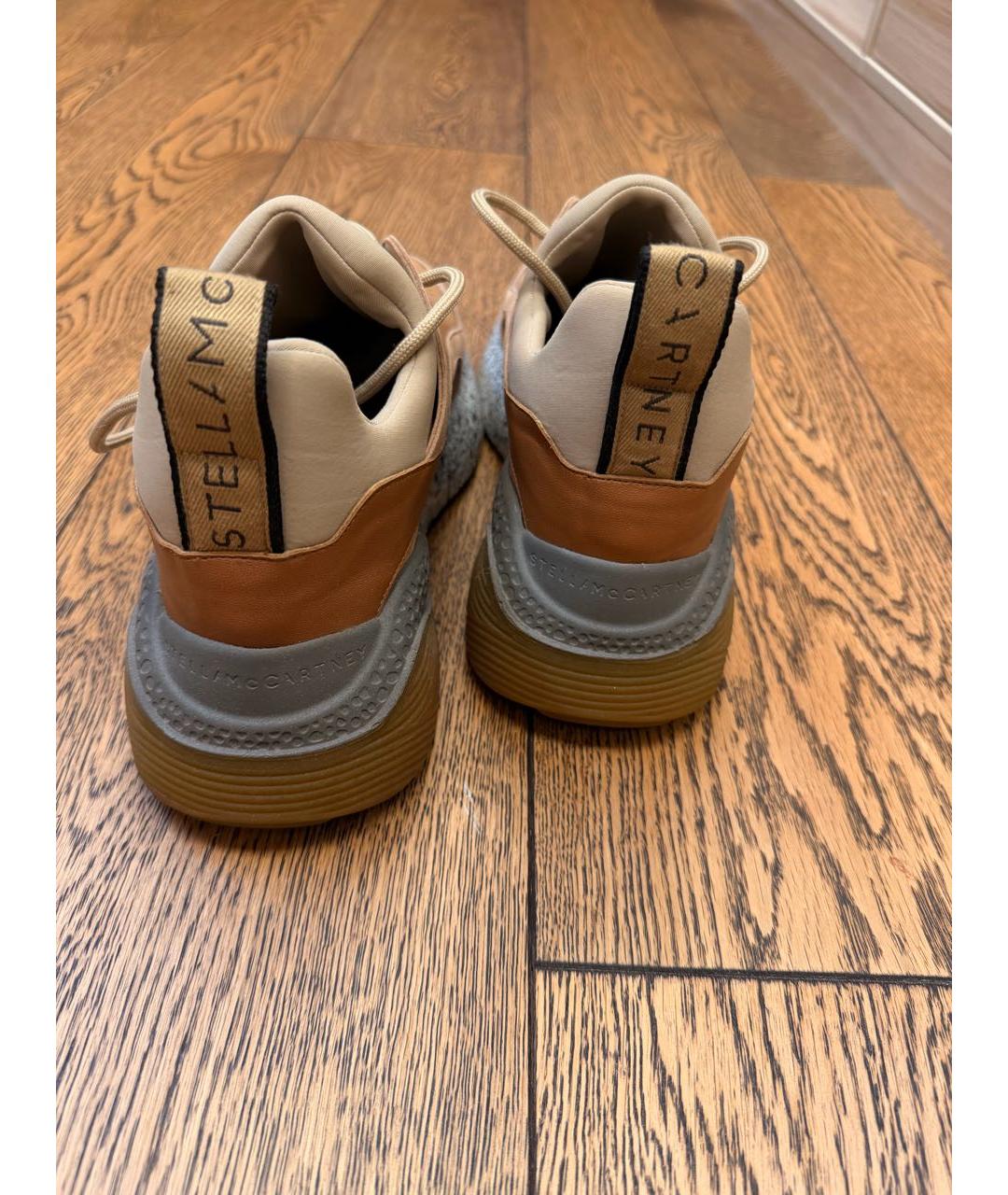 STELLA MCCARTNEY Бежевые кожаные кроссовки, фото 4