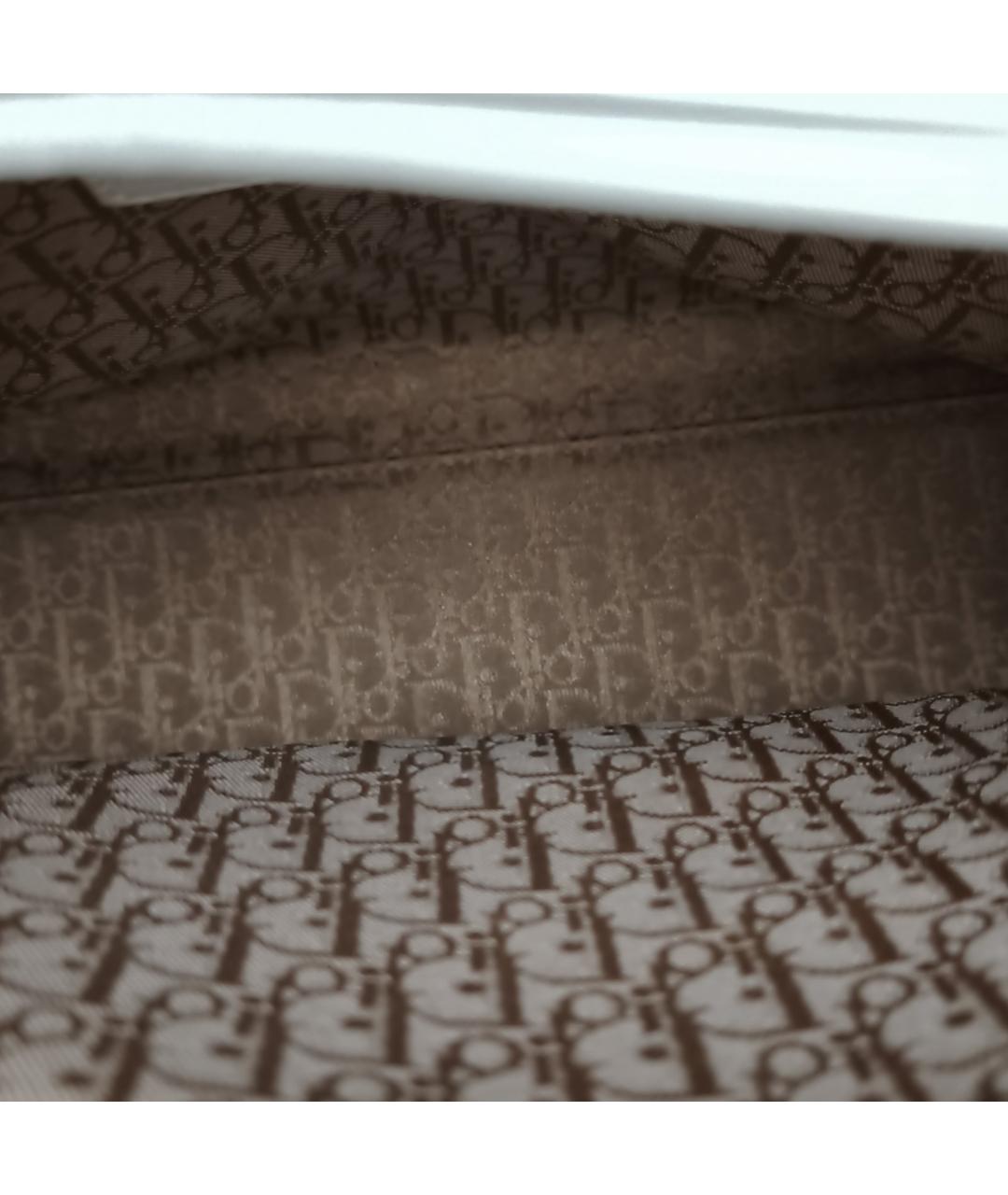 CHRISTIAN DIOR Белая кожаная сумка с короткими ручками, фото 7