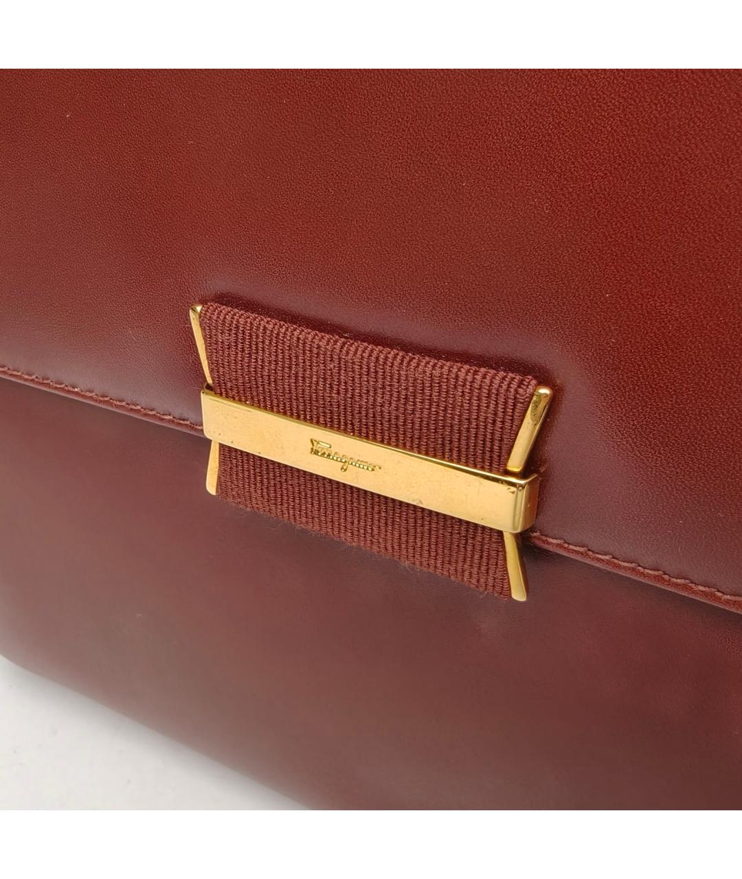 FERRAGAMO Коричневая кожаная сумка через плечо, фото 8