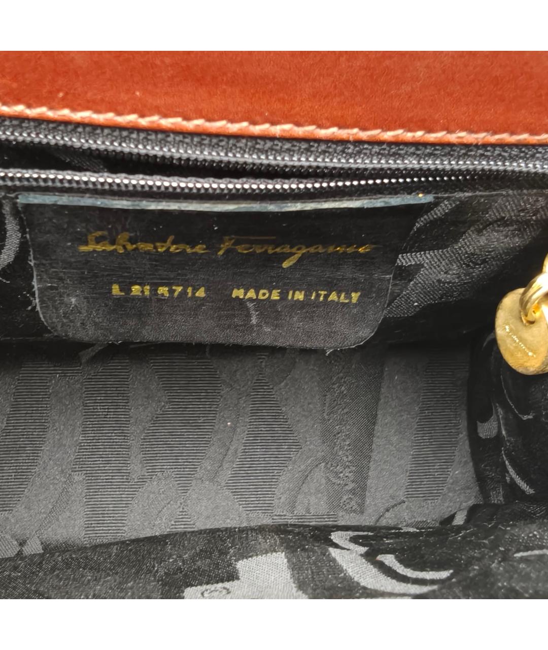 FERRAGAMO Коричневая кожаная сумка через плечо, фото 7