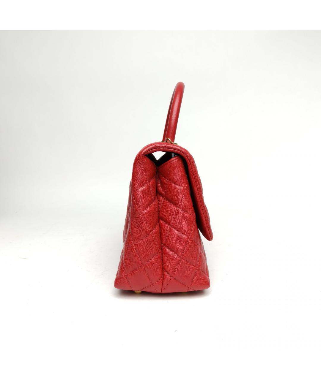 CHANEL Красная кожаная сумка через плечо, фото 3