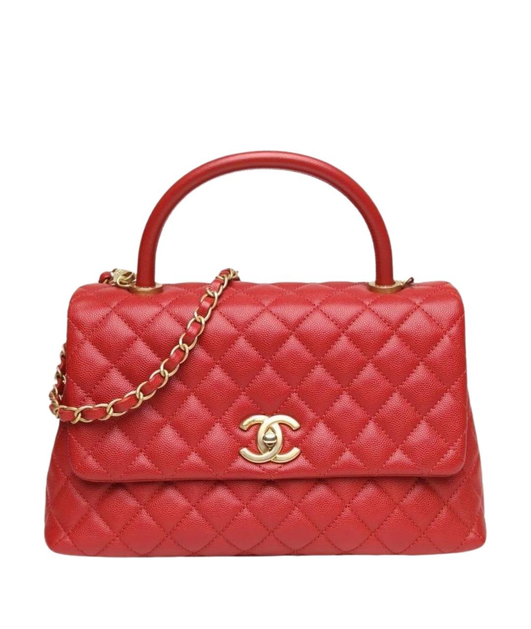 CHANEL Красная кожаная сумка через плечо, фото 1