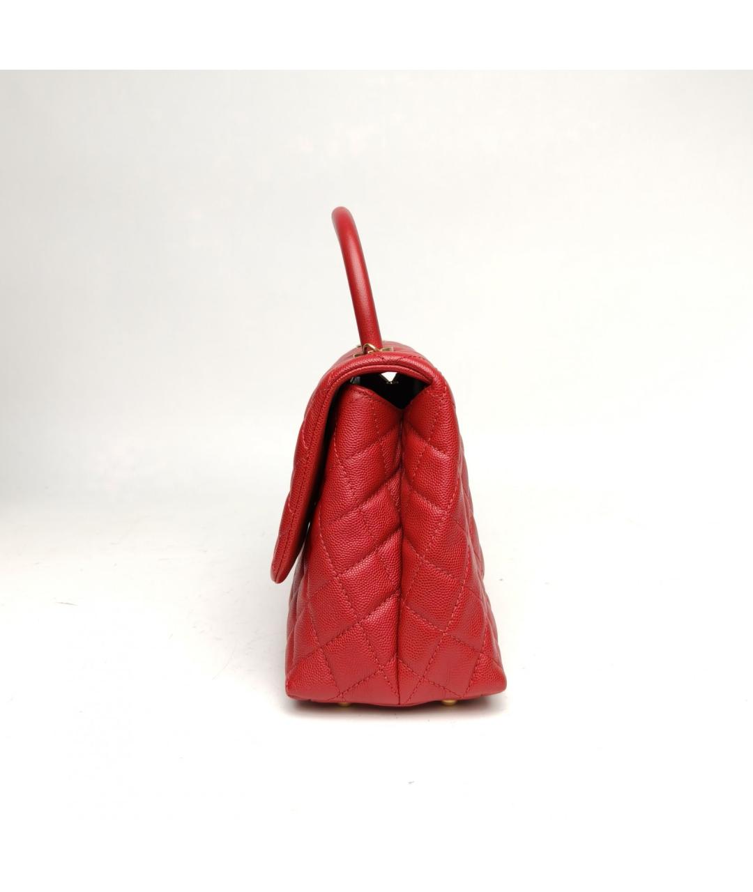 CHANEL Красная кожаная сумка через плечо, фото 5