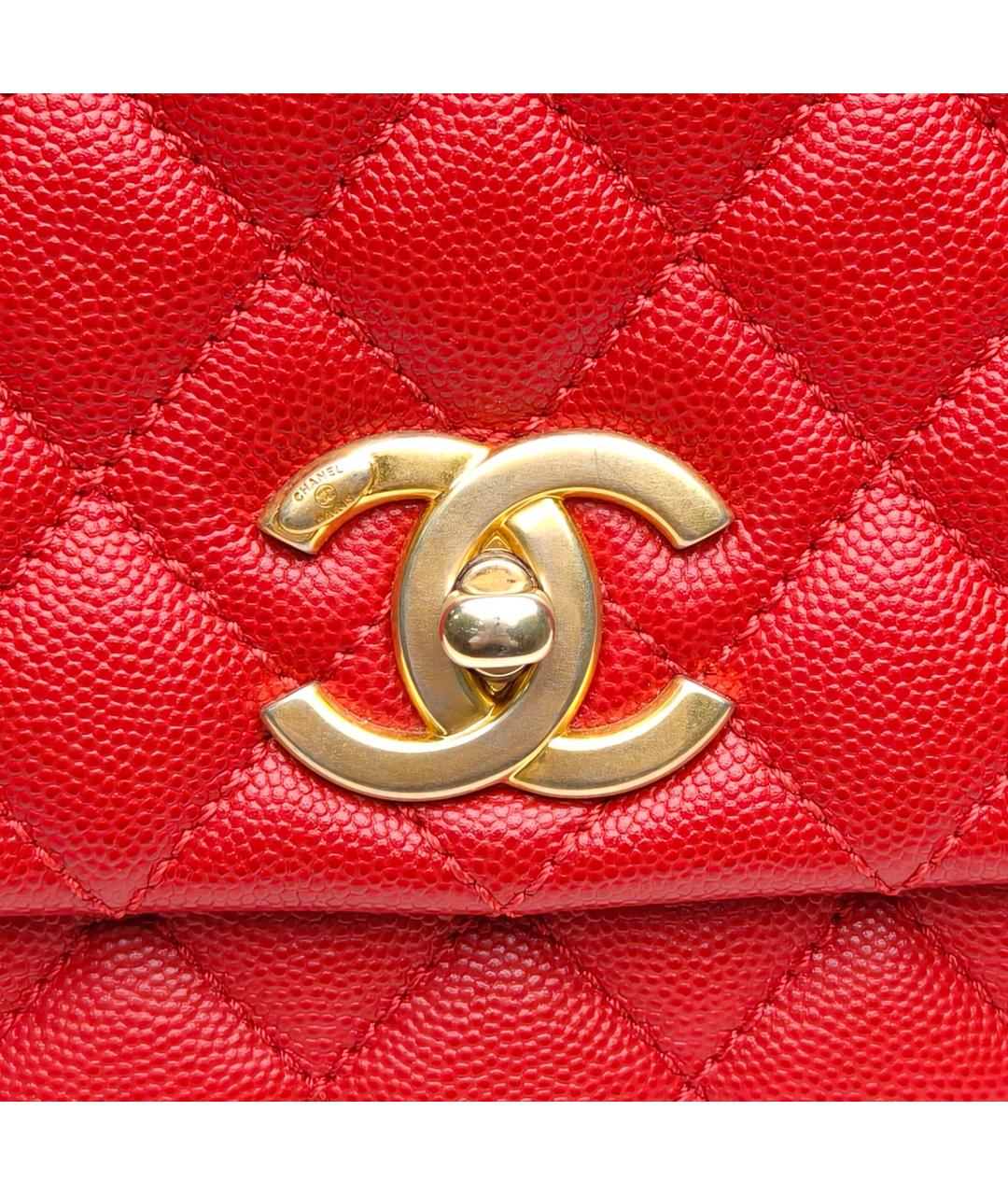 CHANEL Красная кожаная сумка через плечо, фото 7