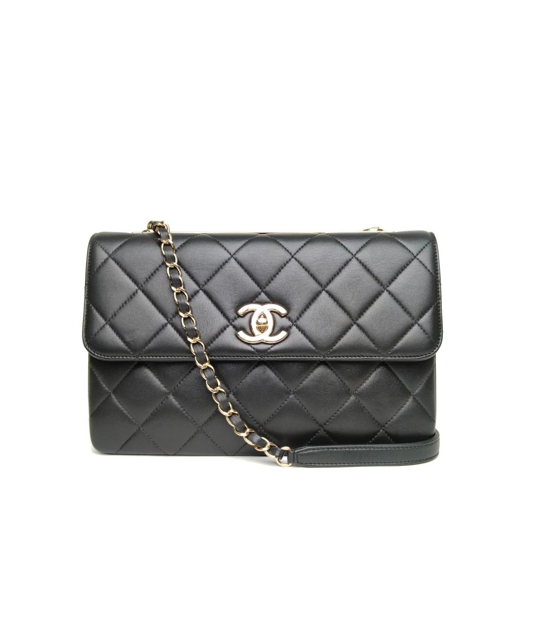 CHANEL Черная кожаная сумка через плечо, фото 2