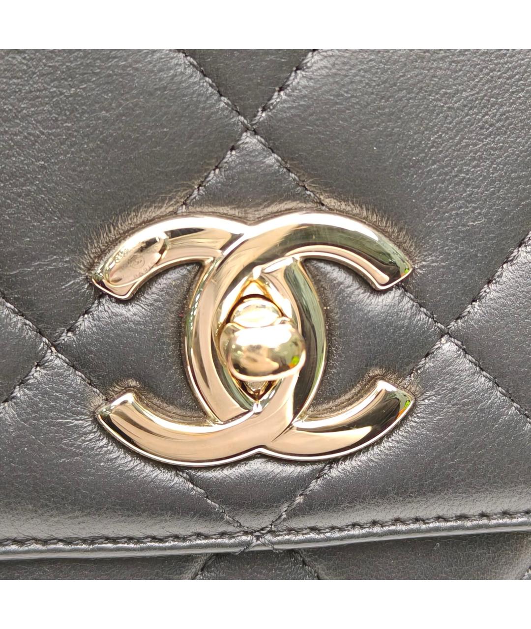 CHANEL Черная кожаная сумка через плечо, фото 7