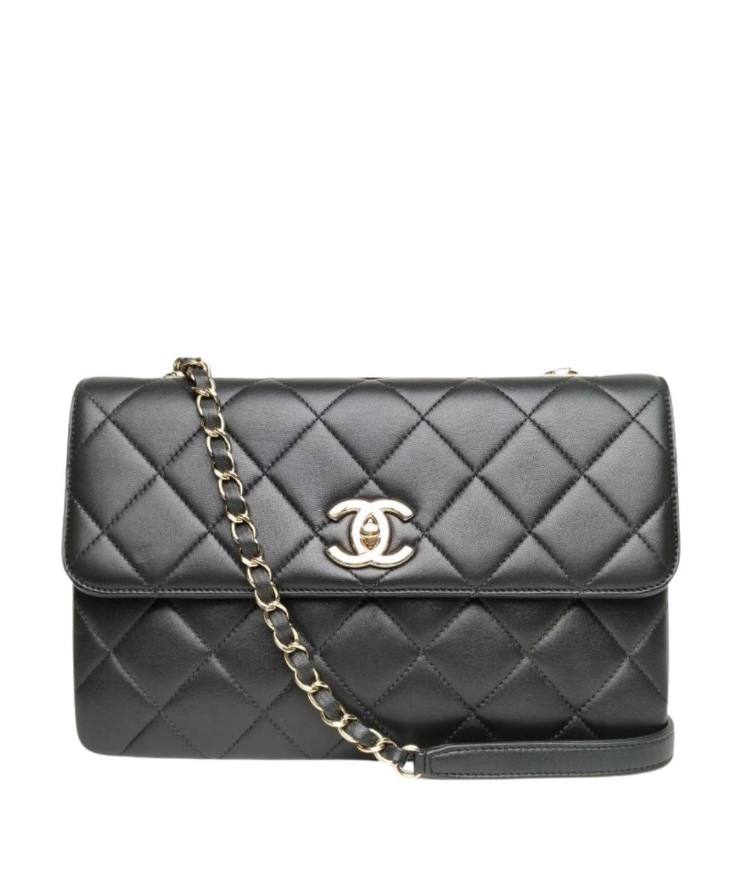 CHANEL Черная кожаная сумка через плечо, фото 1