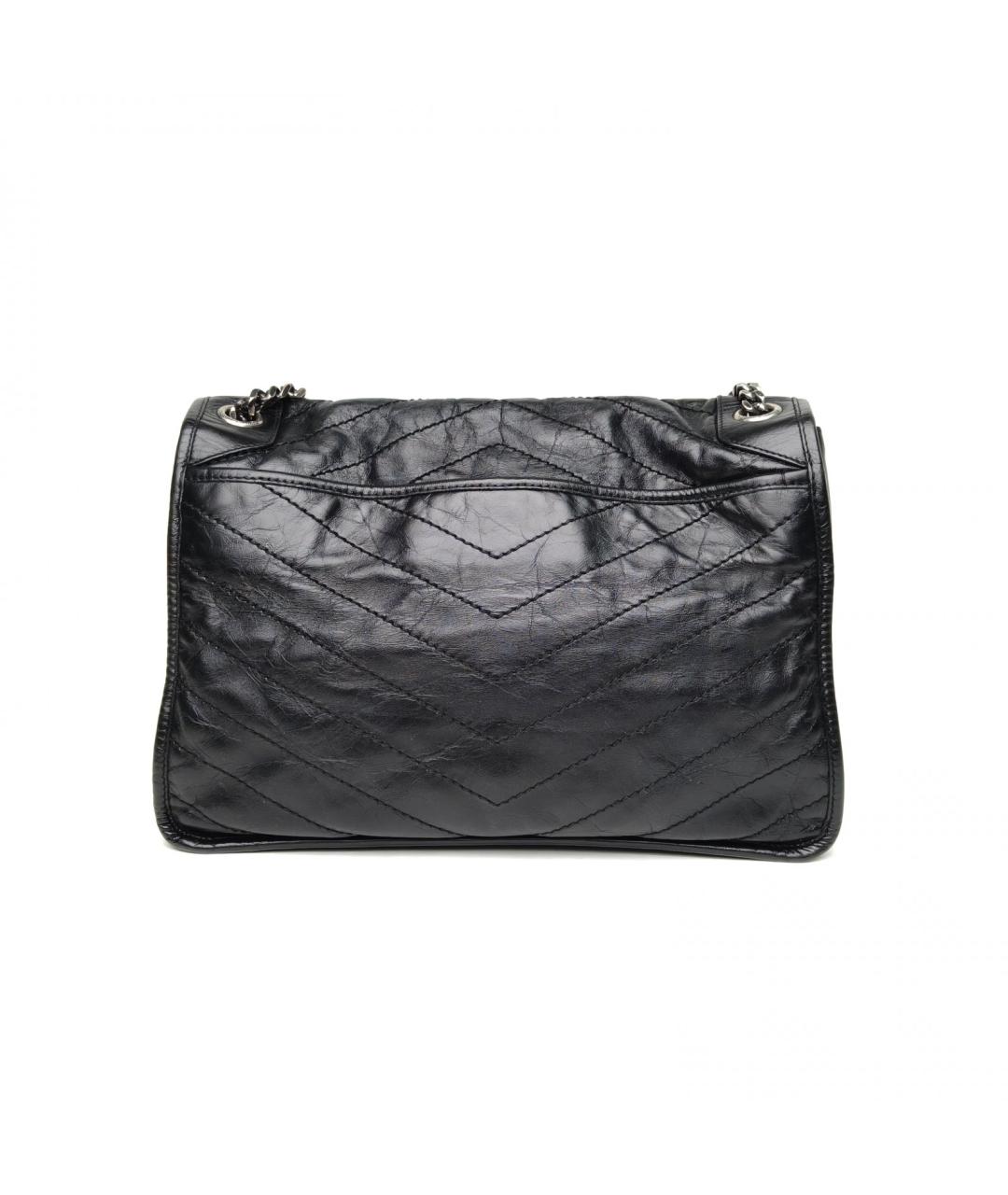 SAINT LAURENT Черная кожаная сумка через плечо, фото 4