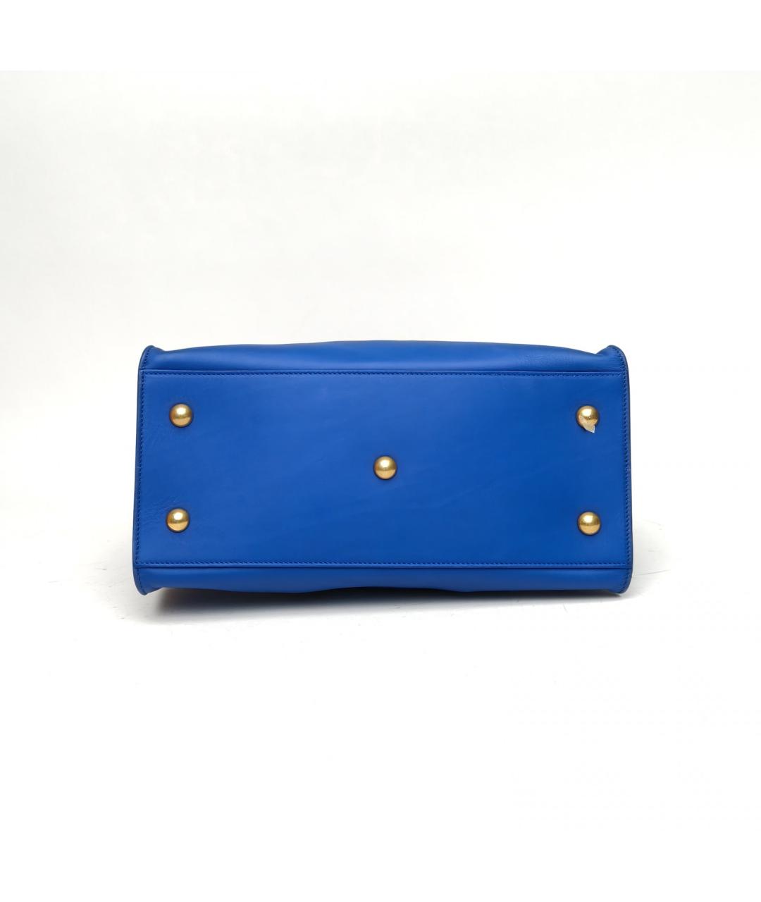 SAINT LAURENT Синяя кожаная сумка через плечо, фото 6