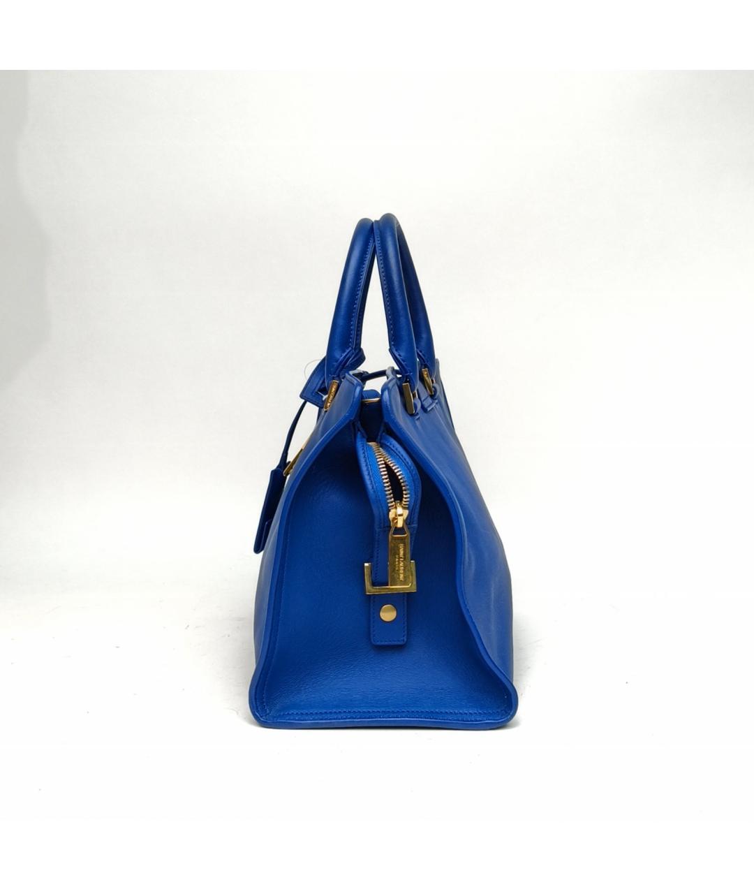 SAINT LAURENT Синяя кожаная сумка через плечо, фото 3