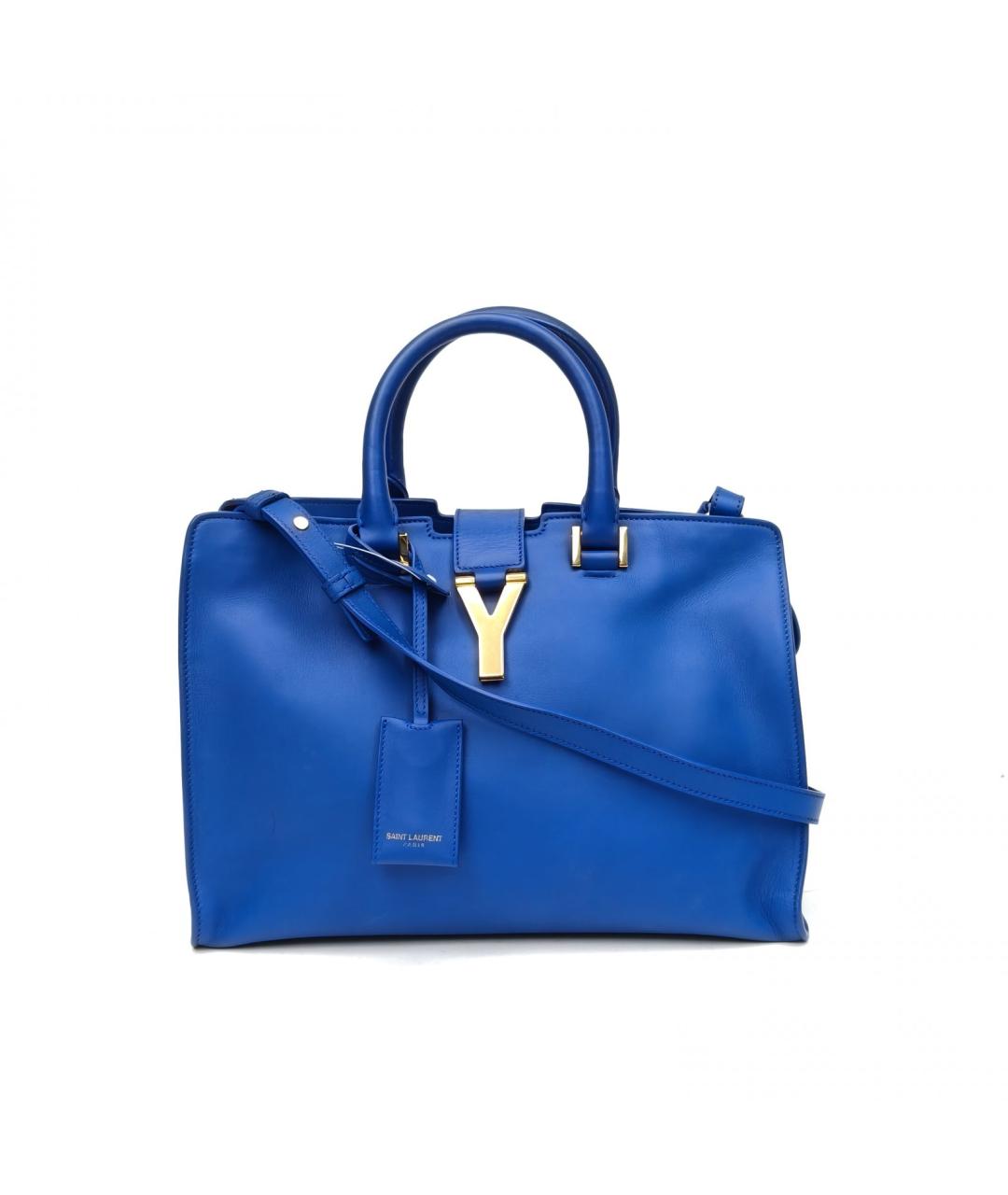 SAINT LAURENT Синяя кожаная сумка через плечо, фото 2