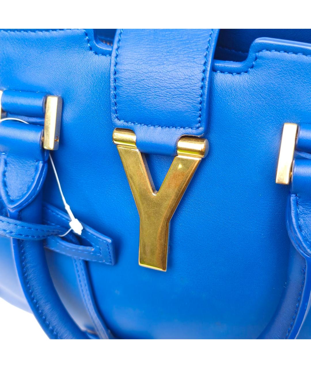 SAINT LAURENT Синяя кожаная сумка через плечо, фото 7